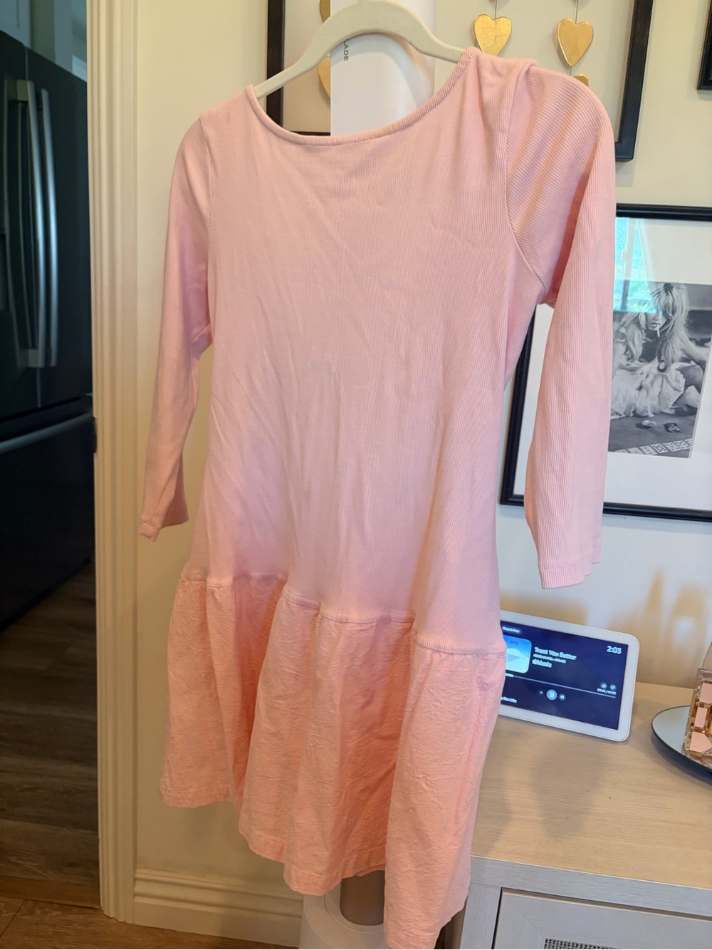 Free People Light Pink Long-Sleeve Backless Tiered Dress